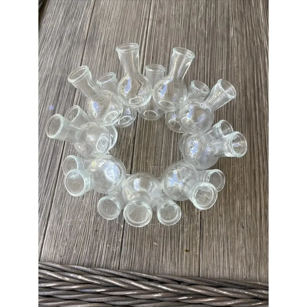 Vintage 18 Bottle Clustered Frog Glass Stacked Propagation Floral Bud Vase